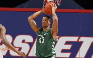 Roosevelt University's Jeremiah Jackson leads the Chicago Collegiate Athletic Conference in rebounding this year. Photo: Courtesy Steve Woltmann Photography/Roosevelt Athletics