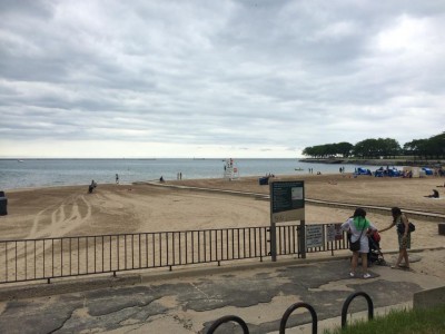 With no sun in sight the Ohio Street beach is scarce and residents are forced to enjoy beach day elsewhere in hopes that test results will offer positive news for 4th of July weekend. (Photo by Dylan Oakes)