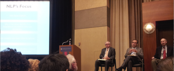 Panelists Clark Bell (L) and Alan C. Miller (R) answering questions posed by moderator Chris Peck (M) at the ASNE Conference Wednesday, Sept. 17, 2014. Photo Credit: Beyza Ozer